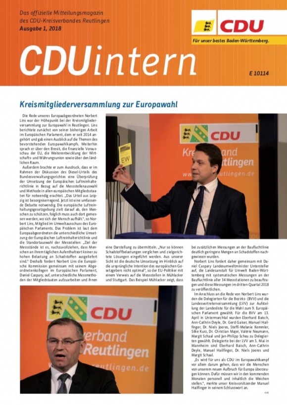 CDU Intern - Ausgabe 1 / 2018