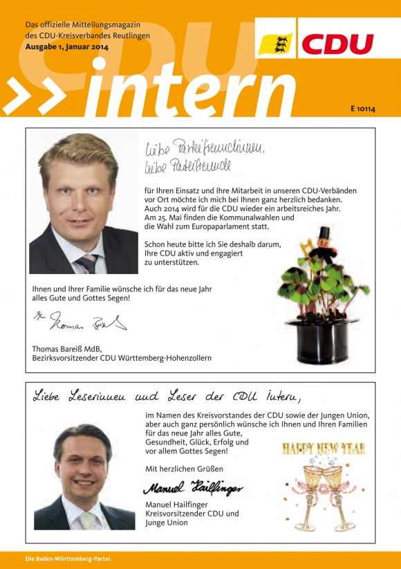 CDU Intern - Ausgabe 1 / 2014