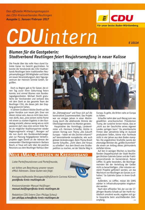 CDU Intern - Ausgabe 1 / 2017