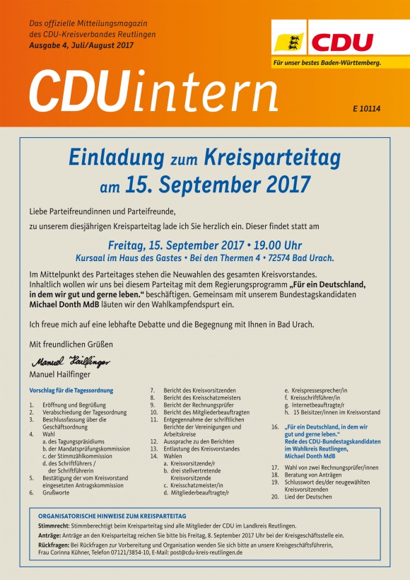 CDU Intern - Ausgabe 4 / 2017