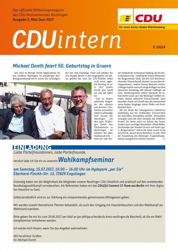 CDU Intern - Ausgabe 3 / 2017